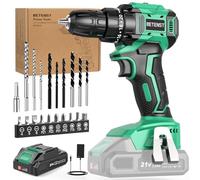 Perceuse Visseuse Sans Fil Brushless, BETENST Visseuse Devisseuse Sans Fil 21V avec Batteries 2.0Ah, 45N.m Max, 20+1 Réglages de Couple, 20 Accessoires, 2 Vitesses pour Bricolage, Vert