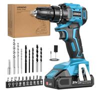 Perceuse Visseuse Sans Fil Brushless, LEEIKOO Visseuse Devisseuse Sans Fil 21V avec Batterie 2.0Ah, 45N.m Max, 20 Réglages de Couple, 20 Accessoires, 2 Vitesses pour Bricolage