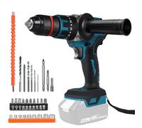 Perceuse Visseuse Sans Fil compatible avec Makita 18V batterie, 1350RPM sans balais avec embrayage 20+3, 120N.m de couple, mandrin de 13mm, kit tournevis et forets pour percer murs, bois, métal