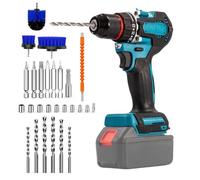 Perceuse Visseuse Sans Fil compatible avec Makita 18V Batterie, Visseuse Devisseuse Sans Fil avec 24 Accessoires, 23+1 Couples, 2 Vitesses (batterie et chargeur non inclus)