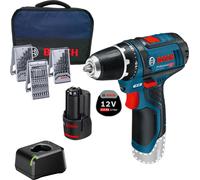 Perceuse-visseuse sans fil GSR 12V-15 Bosch / 1x batterie 2,0 Ah + chargeur, accessoires inclus dans un sac souple