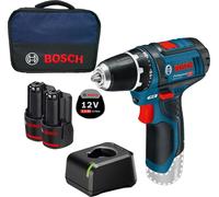 Perceuse-visseuse sans fil GSR 12V-15 Bosch / 2x 2,0 Ah batterie + chargeur dans un sac souple