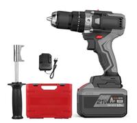 Perceuse-visseuse sans fil HUIOP Batteries de contrôleur de perceuse sans fil de 21 V Couple maximum 200 N.m 20 + 3 positions 0-2150RMP Tournevis de perceuse marteau à percussion à vitesse variable