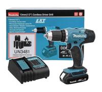 Perceuse-visseuse sans fil Makita DDF453SYX5 DDF453SYX5 18 V 1.5 Ah Li-Ion + batterie, + chargeur