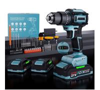 Perceuse Visseuse Sans Fil - Moteur Brushless - 65N·m - 24+3 Réglages - 3 Vitesses - 60 Accessoires