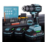 Perceuse Visseuse Sans Fil, Perceuse Visseuse Devisseuse Sans Fil avec 2 Batterie, 3 Vitesses, 24+3 Réglages de Couple Ensemble de configurations ultra-complet