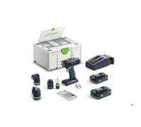 Perceuse-visseuse sans fil T 18+3 HPC 4,0 I-Set - FESTOOL - avec 2 batteries 18V 4.0 Ah - chargeur - accessoires - systainer - 5776