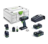 Perceuse visseuse sans fil T 18+3 HPC 4.0 I-Set - FESTOOL - avec 2 batteries 18V 4.0Ah - chargeur - accessoires - Systainer - 576989