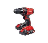 Einhell Perceuse Visseuse sans fil TC-CD 18-2 Li (18 V, Couple : 38 Nm, Blocage de l'arbre, Conception ergonomique) Livré en coffret avec chargeur et batterie supplémentaire