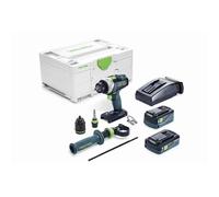 Perceuse visseuse sans fil TDC 18/4 5.0/4.0 I-PLUS QUADRIVE - FESTOOL - 2 batteries 18V 4.5Ah et 4.0Ah - chargeur - Systainer - 577649