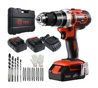 Perceuse Visseuse sans Fil, TEENO 20V Visseuse Devisseuse Sans Fil, 2×2.0 Ah Batteries, 45Nm Perceuse a Percussion,20+3 Réglages de Couple & 2 Vitesses