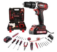 Perceuse visseuse sans fil - TEENO - 21V - 45 Nm - 2x2Ah - 46 accessoires