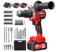 Perceuse Visseuse Sans Fil - TEENO - TEENO - 21V - 130 N·m - 2x4.0Ah, 76 accessoires