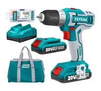 Perceuse-visseuse sans fil TOTAL, 20 V Li-ion (2x), 2000 mAh, industrielle TDLI2002