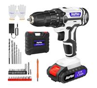 Perceuse Visseuse Sans Fil, Visseuse Devisseuse Sans Fil avec1500mh Batteries, 45Nm, 25+1 Réglages de Couple, 2 Vitesses, 29 Accessoires, LED Light,pour la réparation de la maison, le bricolage