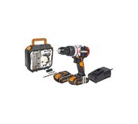 WORX NITRO - Perceuse à Percussion sans Fil - Batterie 20 V/2Ah et Moteur Brushless - SlammerDrill - Technologie ActiveHammer - Livrée avec 2 Batteries et Accessoires - 60 Nm - ⌀ 13 mm - WORX WX354