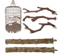 Perch d'oiseau en bois de 5 pièces, perche d'entraînement à la poche, accessoires sur les stands d'oiseaux, soutient la santé des pieds, encourage la stimulation mentale, le bois de raisin pour les pe