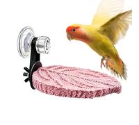 Perch for Birds - Suction Cup Bird Resting Tray, Conure Perch Stand Grip Station Wall Mount Level Observation Deck | Sunbathing Spot for Macaw African Grey Caique Conure Mirror Tile Wind