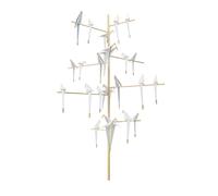Perch Light Suspension Arbre Laiton/Blanc