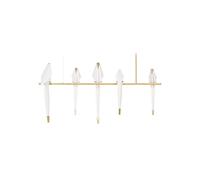 MOOOI lampe à suspension PERCH LIGHT BRANCH (blanc et laiton - acier, Aluminium et polypropylène)