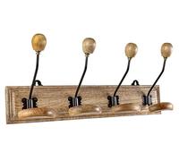 PERCHA MADERA/METAL 4 POMOS