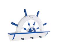 PERCHA TIMON MADERA BLANCO/AZUL