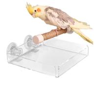 Percha ventana para pájaros Soporte ventana con y bandeja | Percha De Baño De Pájaros Montada En Pared Para Periquito, Cacatúa Ninfa, Conuro, Pared, Jaula, Espejo, Baño, Coche,