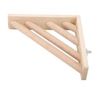 Perche à Cage à Oiseaux en Bois à Angle Droit, Jouet à Mâcher pour Perruche, Cacatoès, Canari, Colombe, Perroquet, Budgie