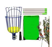 Perche à fruits avec panier - Outil télescopique en acier inoxydable | Poignée réglable en longueur, cadre en fil antirouille, panier souple pour récolter des mangues, des oranges ou des fruits à