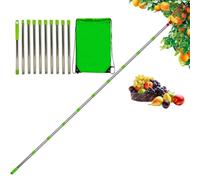 Perche à fruits avec panier - Poignée télescopique en acier inoxydable - Design léger et durable - Tête amovible recouverte de rouille avec poignée sûre - Outil de récolte pour poires de prunes