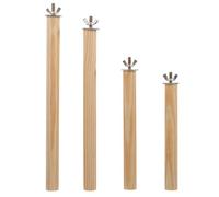 Perche à Perroquet pour Cage, Tiges de Support 4 Pièces en Acier Inoxydable | Bois , Argenté, Fixation sur Cage, Spots de Repos, pour Perroquets et Inséparables