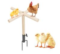 Perche à Poules pour Poulailler - Perchoir en Bois avec Piquet Métallique, Accessoire pour Volailles de Basse-Cour, Adapté aux Poules, Coqs, Poussins et Grands Oiseaux comme Les Perroquets