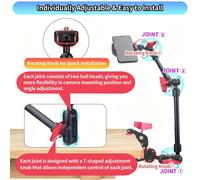 Perche à selfie 22 pouces 57 cm, support de téléphone portable réglable, support de microphone avec