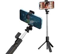 Perche à selfie 3 en 1 - Compatible avec Google Pixel 6 7 8 Pro 7a Pixel Fold Pro 6a - Trépied de téléphone portable extensible en acier inoxydable avec télécommande sans fil amovible et support