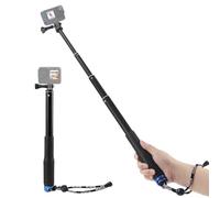 Perche à Selfie, 49cm Perche Etanche pour GoPro Perche à Selfie Télescopique d'action Selfie Stick Télescopique Étanche Réglable Monopode Bâton Handle Anti-Glissant Stick pour Sport Caméras