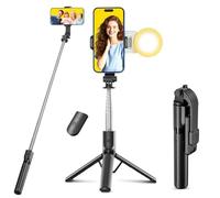 Perche à Selfie avec lumière d'appoint,Trépied Smartphone,125CM Extensible Selfie Stick Trépied de Téléphone avec télécommande détachable et trépied Stable,Compatible avec iPhone/Samsung/Huawei