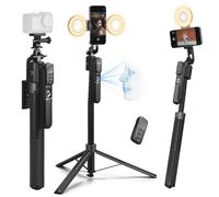 Perche à selfie avec suivi automatique - SVATV - 180 cm - Suivi AI 360° - Contrôle par gestes - Télécommande Bluetooth