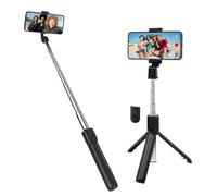 Perche à selfie avec Trépied Extensible et Télécommande Bluetooth Noir