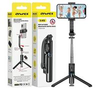 Perche à Selfie - AWEI - X49 - Compatible iPhone et Samsung - Portée 1 m - Poignée réglable 360°