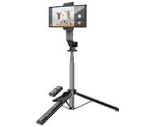 Forever Perche à selfie (trépied) Extensible 100 cm Rotation 360° Bluetooth pour Android/iOS Noir