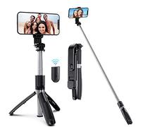 Perche à selfie compatible avec Samsung Galaxy A17 A07 A56 A36 A26 A06 A05 A05s A15 A15 5G A25 A35 A55 S23 FE Support de tête à distance sans fil, extensible et portable, trépied pour téléphone