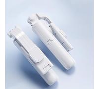 Perche à selfie de 68,6 cm avec support solide en aluminium, trépied de voyage rotatif à 720 degrés, livré avec télécommande, convient pour iPhone/Android (noir) (blanc, style classique)