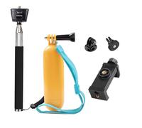 Perche à selfie flottante pour caméra d'action Insta 360/Gopro Hero/AKASO/Brave/DJI Osmo Action/ODDV/SJcam/Icefox, avec clip de téléphone pour iPhone Samsung