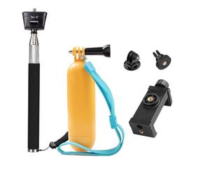 Perche à selfie flottante pour caméra d'action Insta 360/Gopro Hero/AKASO/Brave/DJI Osmo Action/ODDV/SJcam/Icefox, avec clip de téléphone pour iPhone Samsung