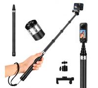 Perche à Selfie Invisible 3m en Fibre de Carbone pour Insta360 X5/X4/X3, Perche télescopique avec trépied 2-en-1 et vis 1/4″, Trépied de Voyage pour GoPro Hero, DJI Osmo Action et caméras 360°