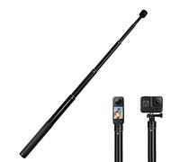 Perche à selfie invisible de 130 cm compatible avec GoPro Hero 13 12 11 10 9 AKASO EK7000 Brave 7 LE Insta360 DJI Omos, monopode étendu de 6,35 mm, monopode réglable pour caméra d'action