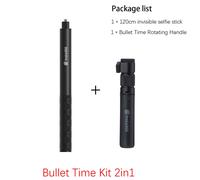 Perche à selfie invisible en fibre de carbone,1.2m,3m,trépied à poignée rotative pour GoPro Insta360 tage - 2in1 Bullet Time Kit