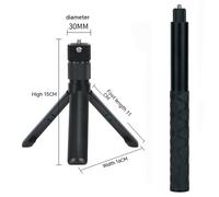Perche à selfie invisible universelle pour DJI Pocket 3,Insta 360x4,poignée rotative,accessoire de prise de vue pour caméra d'action - Type 2in1