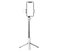 Perche à Selfie, Lumière de Remplissage avec Support, Stabilisateur Rétractable Lampe Trois Couleurs pour Maquillage Photo Enregistrement Streaming Gym
