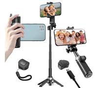 Perche à selfie magnétique 4 en 1 Mini perche à selfie portable avec trépied pour iPhone 17/16/15/14 Samsung Smartphone 43 cm avec trépied et télécommande Bluetooth amovible Vlog/photo